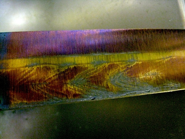 the tempering process produces interesting oxidation colors
